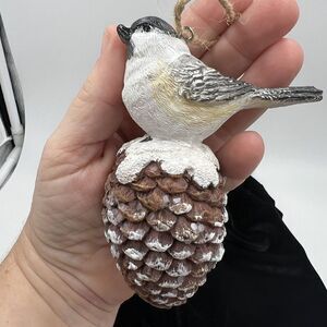 Large Bird Sparrow Ornament Ceramic Hanging  Dimensional Mixed Media Bird